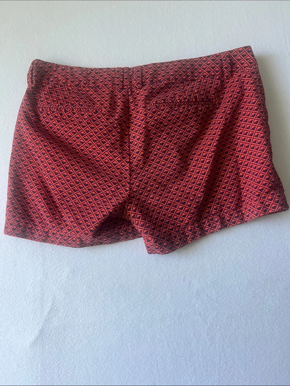 STYLUS Orange & Navy Geometric Chino Shorts